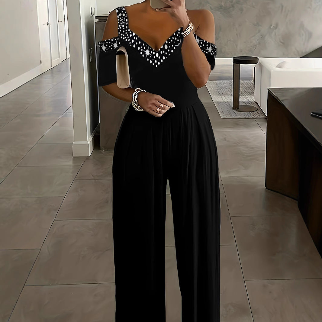 Women's Classic Graceful One-piece Dress Printed Jumpsuits