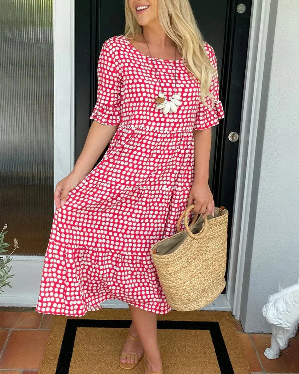 Women's Fashion Wear Summer Round Neck Printed Dresses