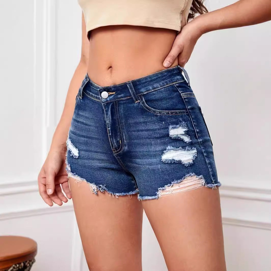 Women's High Waist Slim Burrs Denim Stretch Jeans