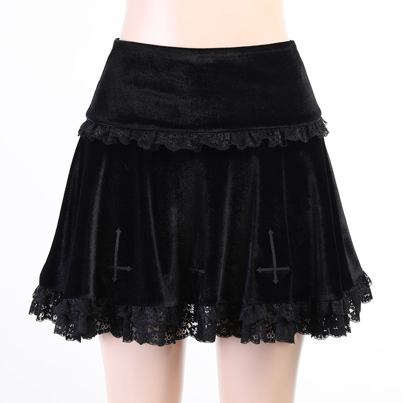 Women's Summer Fashion Sexy Slim Embroidered Lace Skirts