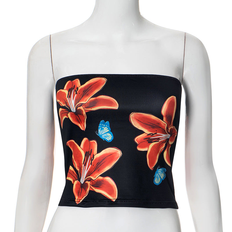 Women's Summer Fashion Slim Fit Printed Tube Tops