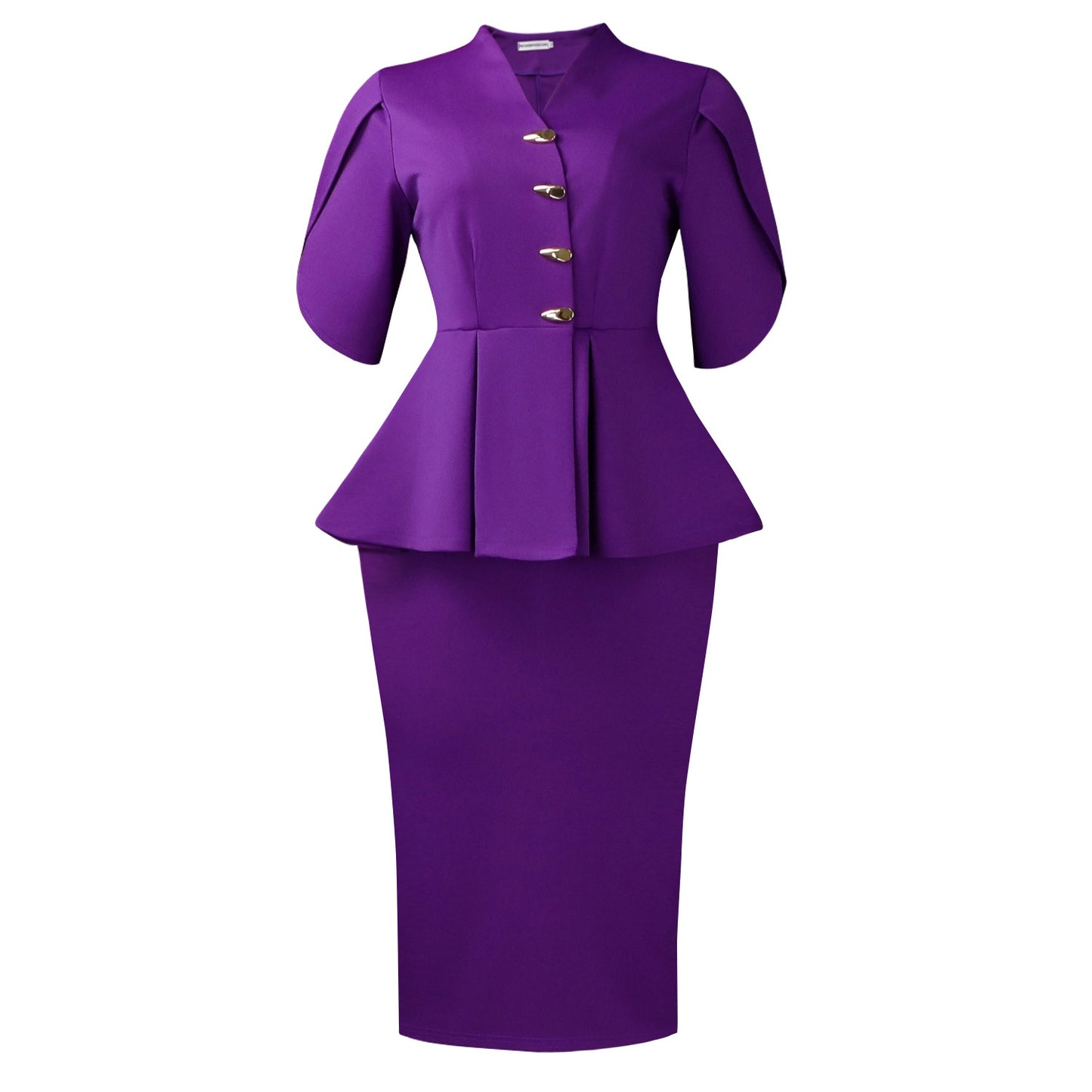 Women's Elegant Ruffles Slim Fit Hip Sleeve Dress