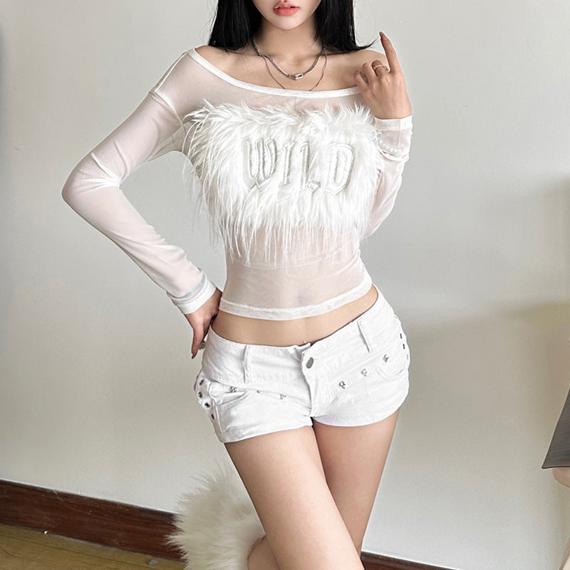 Women's Solid Color Long Sleeve Off Shoulder Blouses