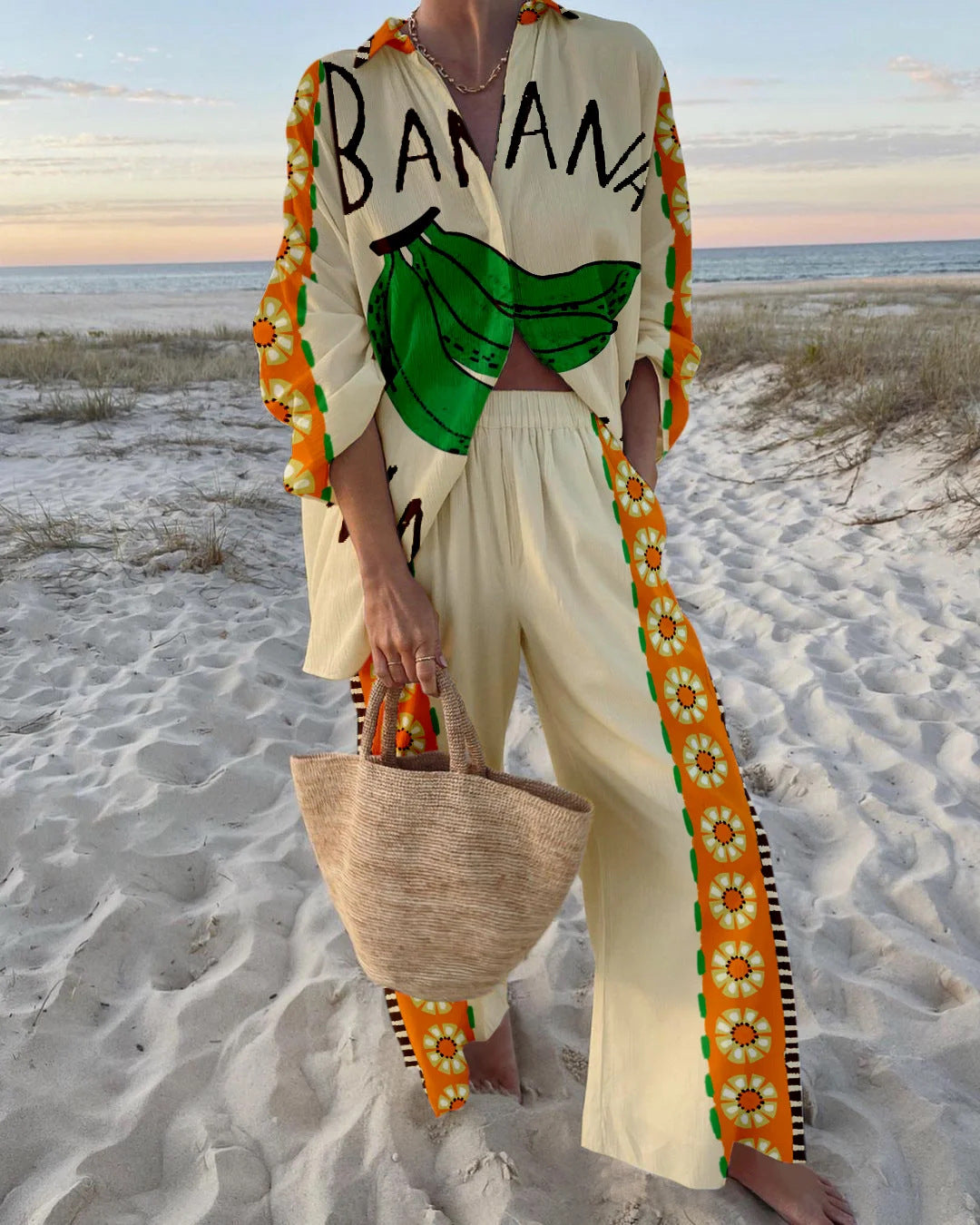 Attractive Fashion Printed Casual Vacation Style Suits