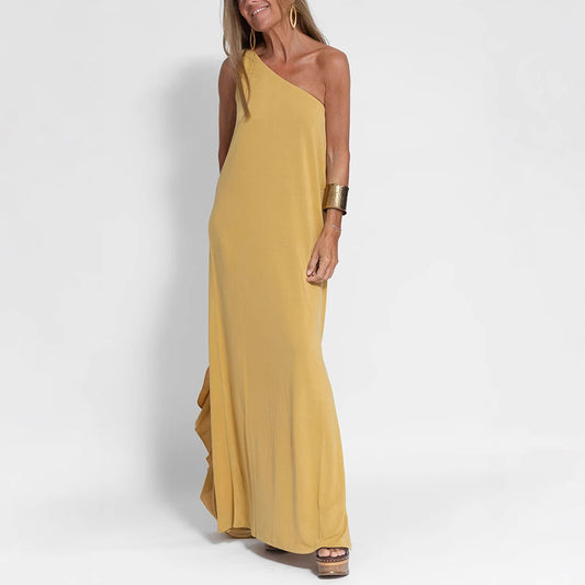 Women's Summer Split Solid Color Fashion Long Dresses