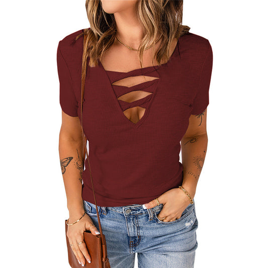 Women's Fashion Summer Solid Color Sleeve Blouses