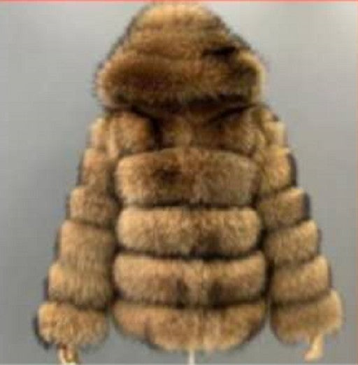 Women's Fur Imitation Raccoon Stitching Artificial Coats