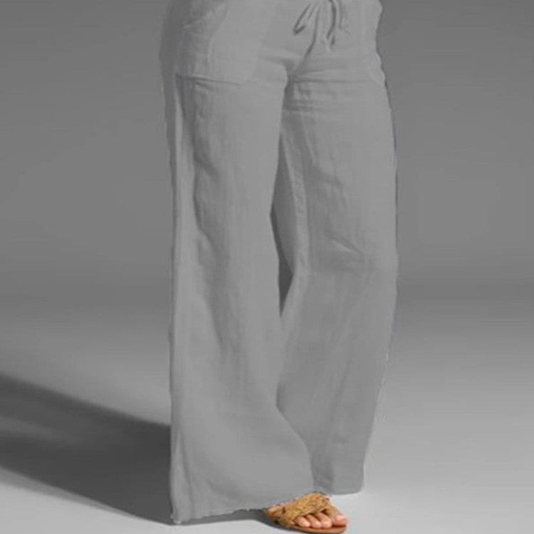 Women's High Waist Wide Leg Flared Pocket Pants