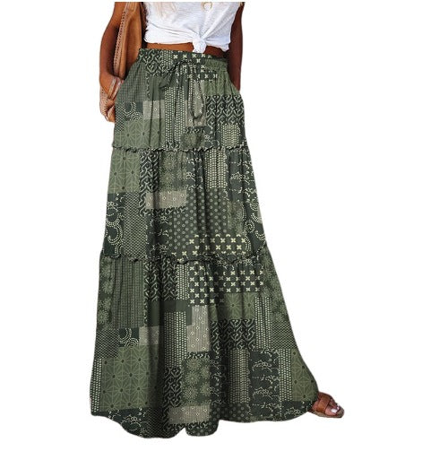 Bohemian Style Loose Casual High Waist Skirts