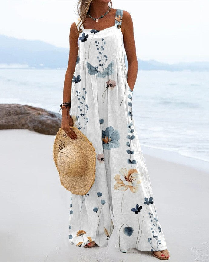 Women's Summer Digital Printing Romper National Fashion Jumpsuits