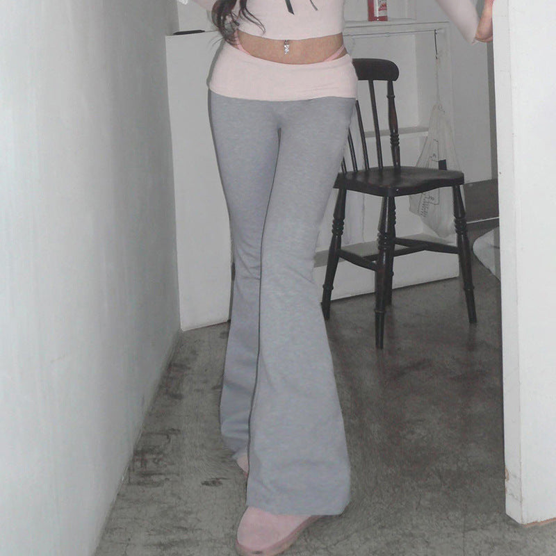 Women's Waist Low Casual Trousers Slim Fit Slimming Pants
