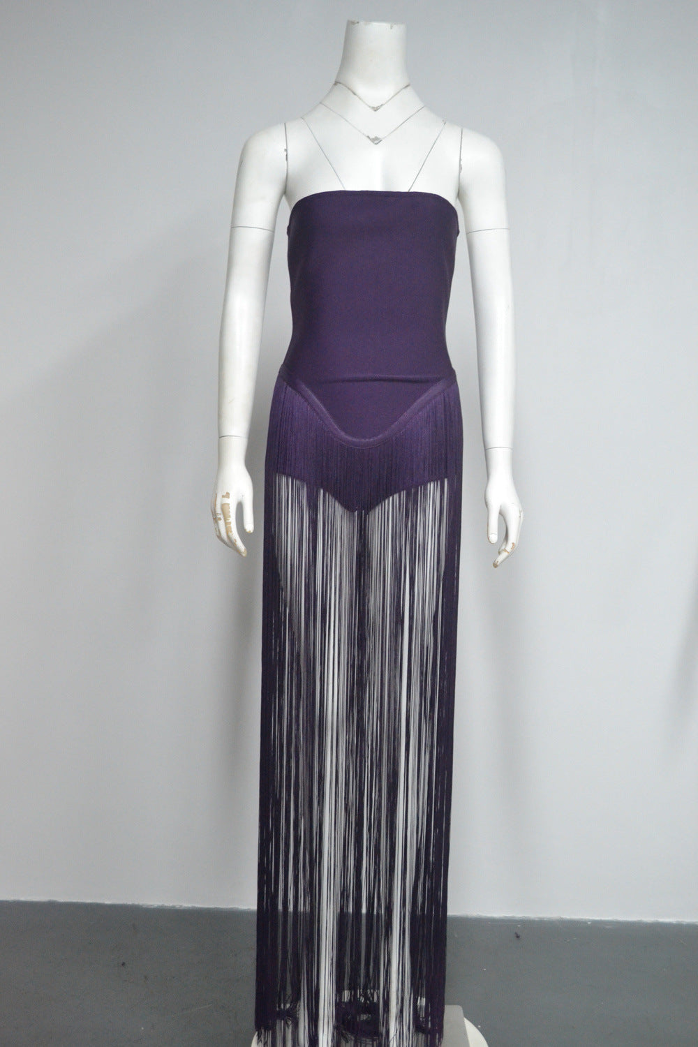Women's Dignified Sense Of Design Tassel Stitching Tube One-piece Summer Tops