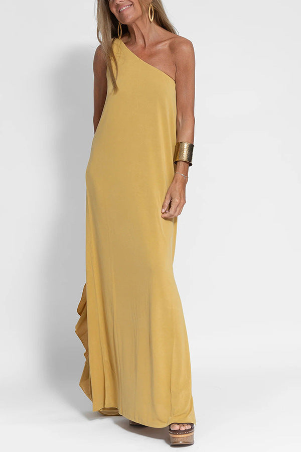 Women's Summer Split Solid Color Fashion Long Dresses