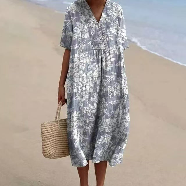 Women's Popular Comfortable Loose Printed Long Dress Dresses