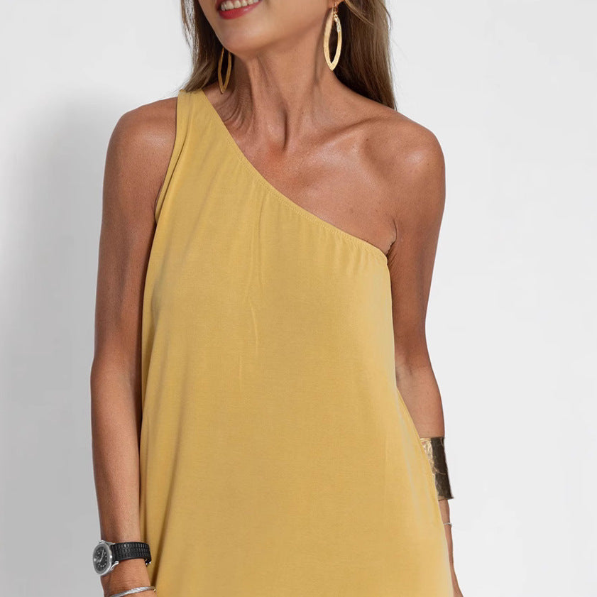 Women's Summer Split Solid Color Fashion Long Dresses