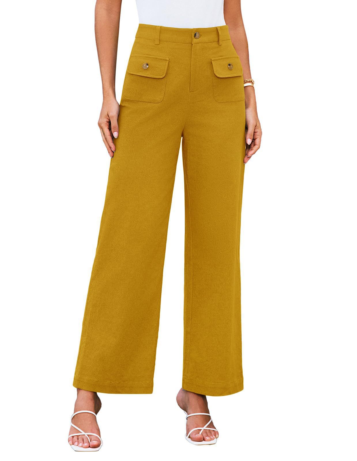 Women's Wide Leg Stretch Trousers Formal Wear Business Pants