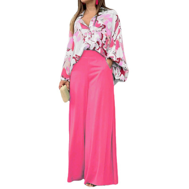 Women's Autumn Print Shirt Elegant Fashion Casual Suits