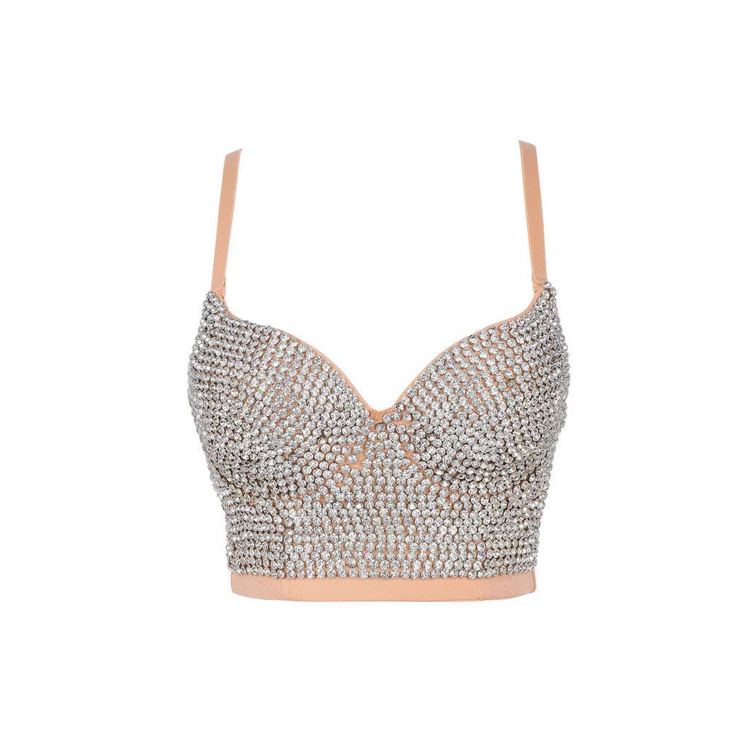 Studded Brassiere Fashion Suspenders Outer Wear Tops