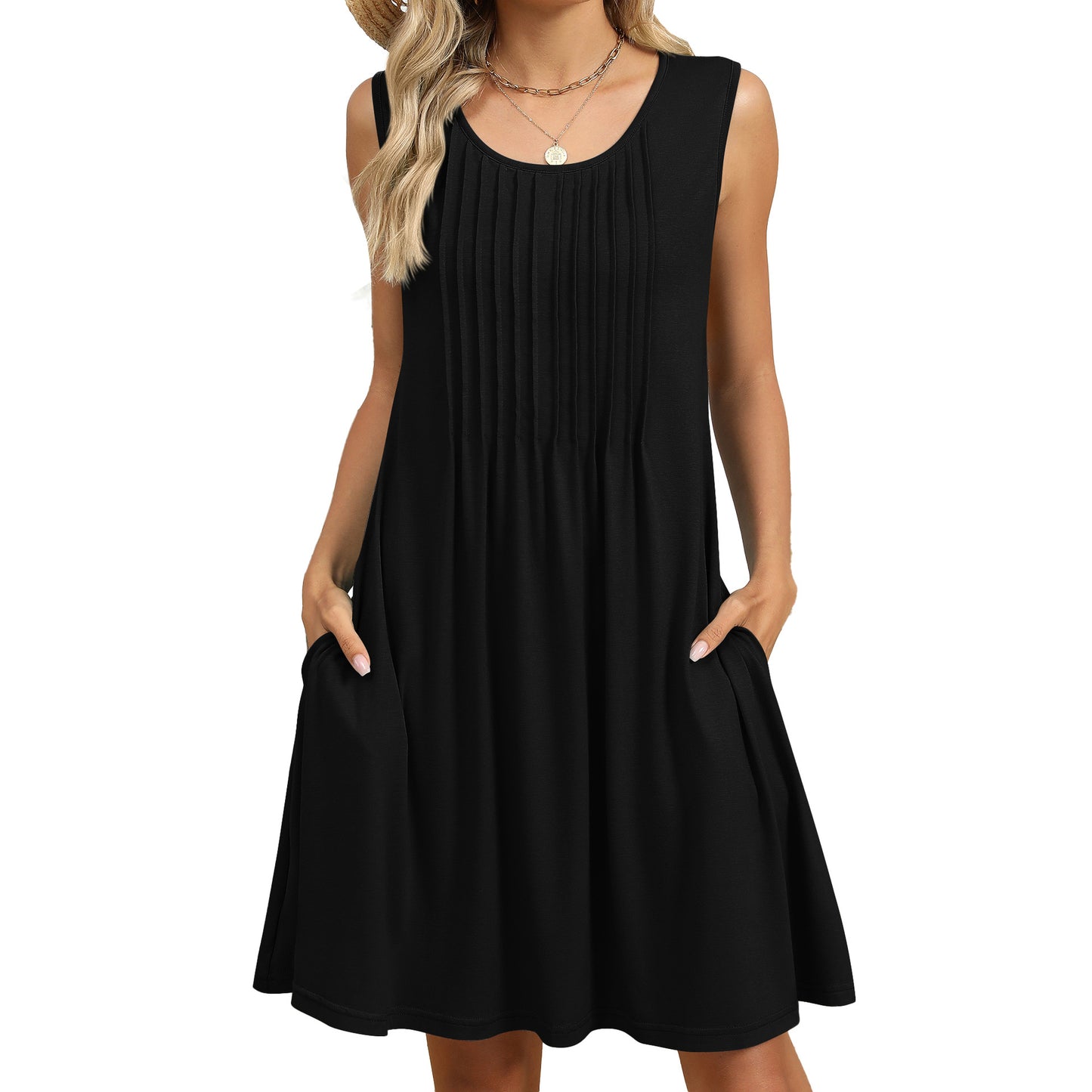 Women's Classic Printed Loose Pockets Dress Dresses