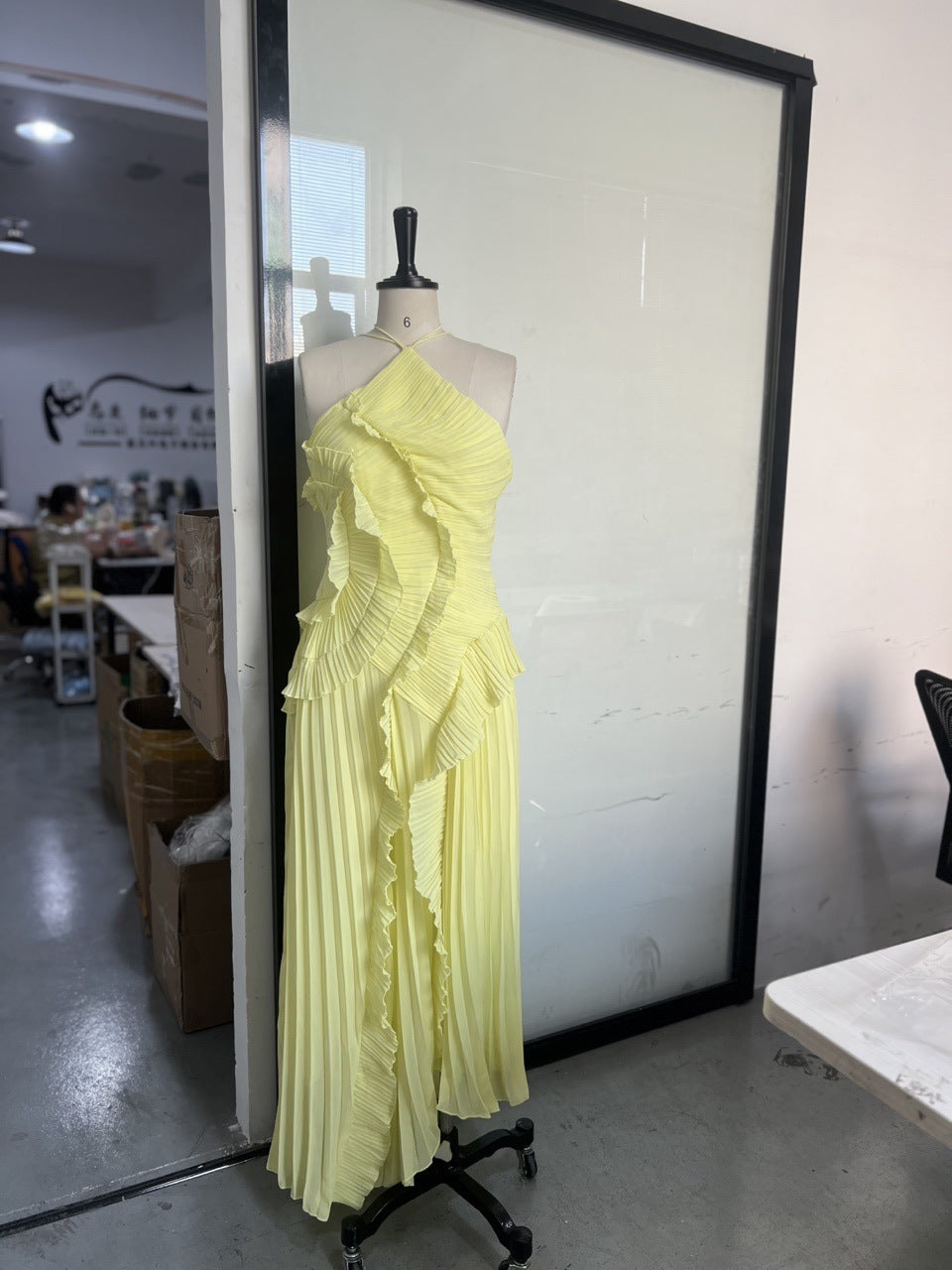 Women's Summer Sexy Halter Ruffled Dress Long Dresses