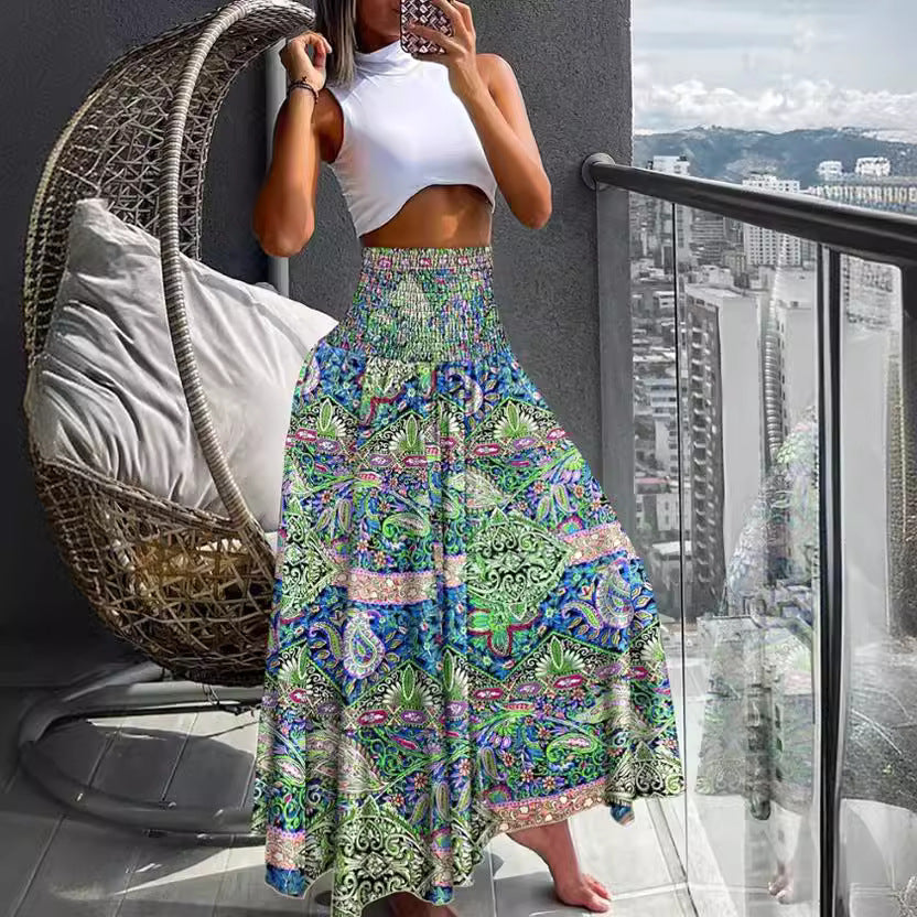 Women's Casual Fashion Floral High Waist Skirts