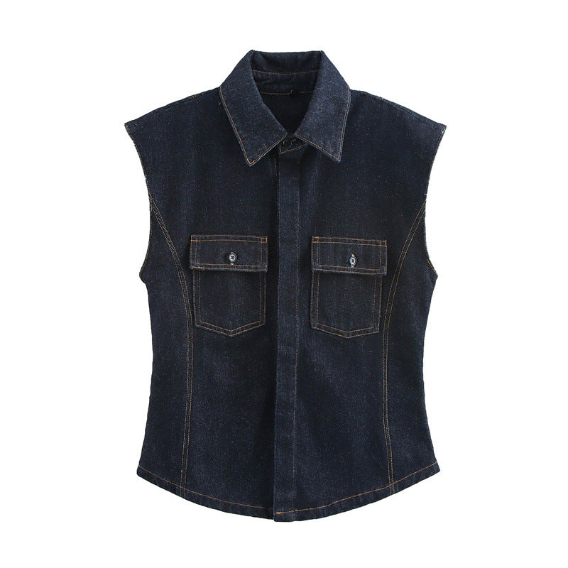 Women's Comfortable Winter Casual Sleeveless Denim Suits