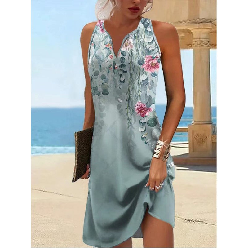 Women's Dress Fashion Slimming Printed Long Dresses