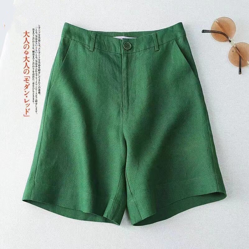 Women's Linen Summer High Waist Casual Middle Pants