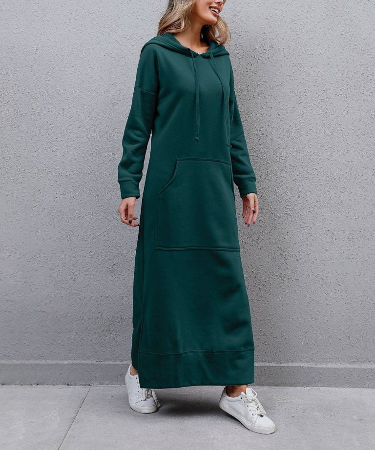 Loose Oversized Knit Hooded Brushed Hoody Casual Fashion Large Dress