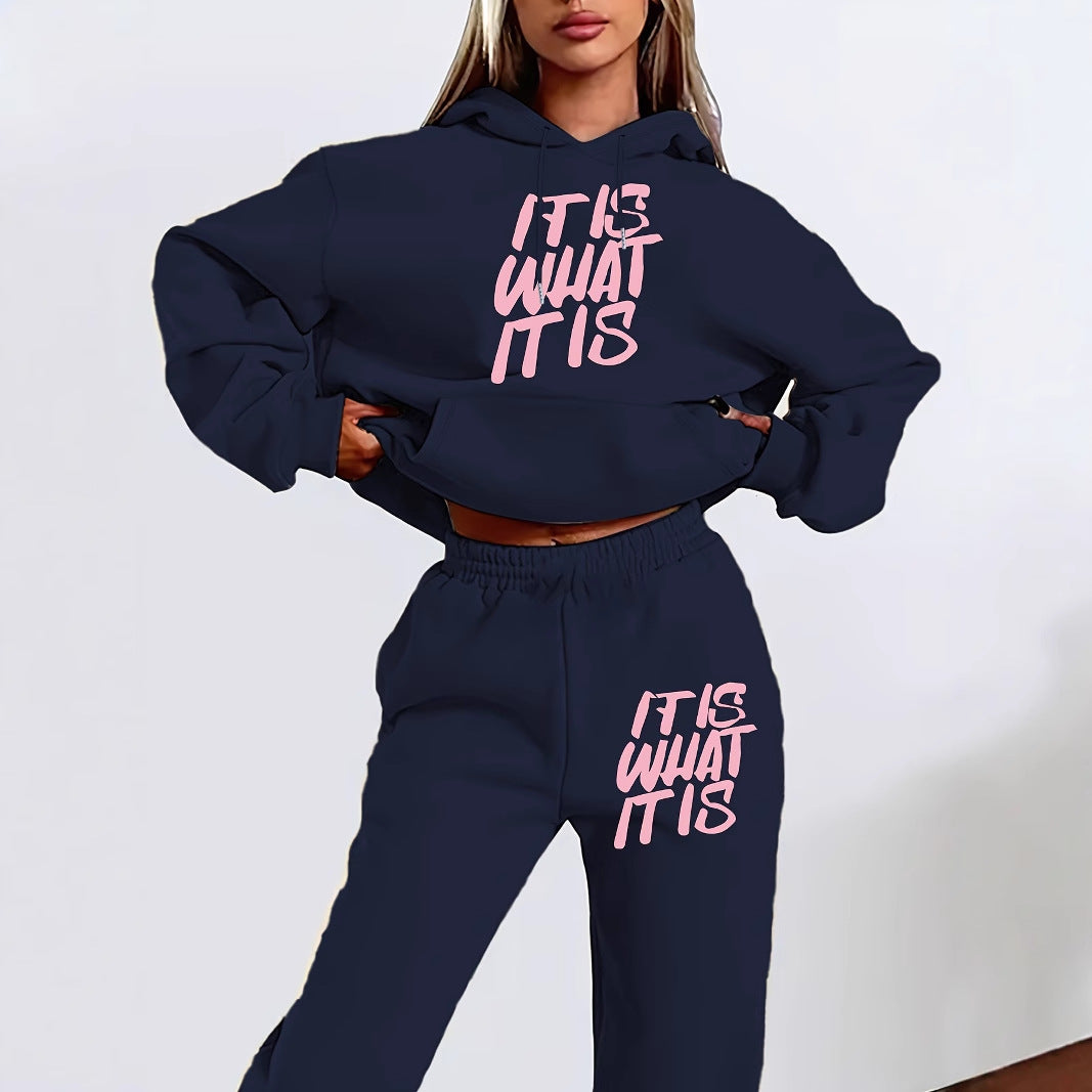 Women's Letter Printed Simple Autumn Long Sleeve Suits