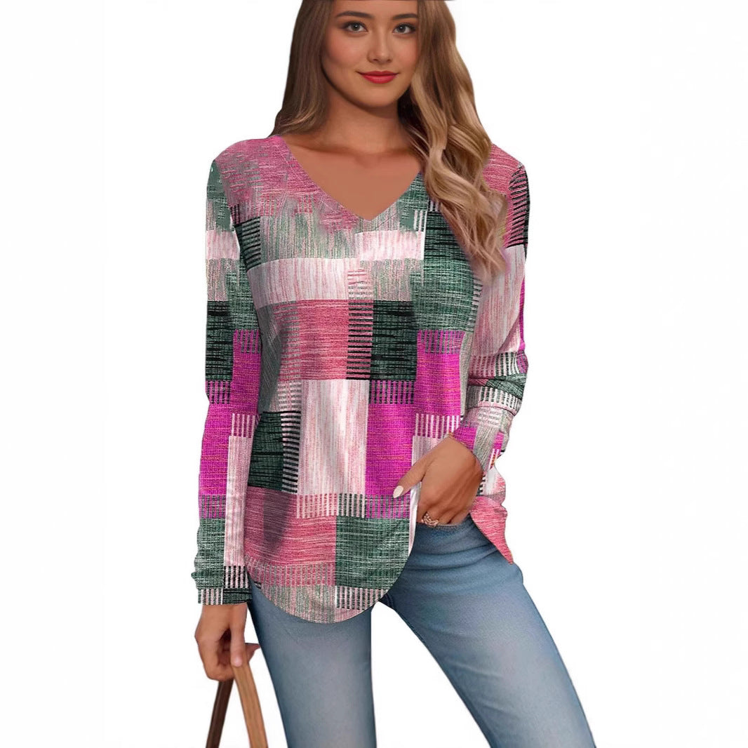 Women's Versatile Creative Printed Long Sleeves Blouses