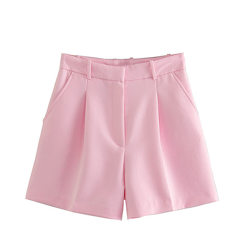 Women's Summer Fashion High Waist Pleated Casual Shorts