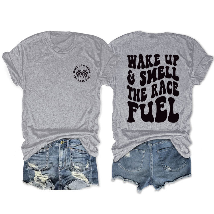 Duplex Printing Round Neck Sleeve Loose Shorts