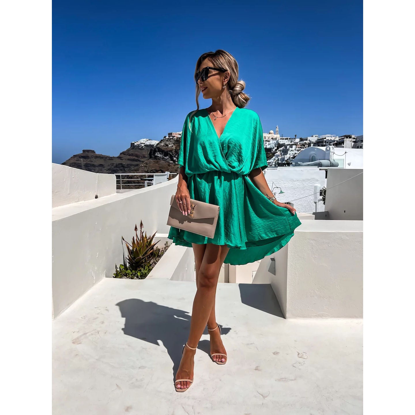 Women's Loose Satin Dress Casual Holiday Dresses