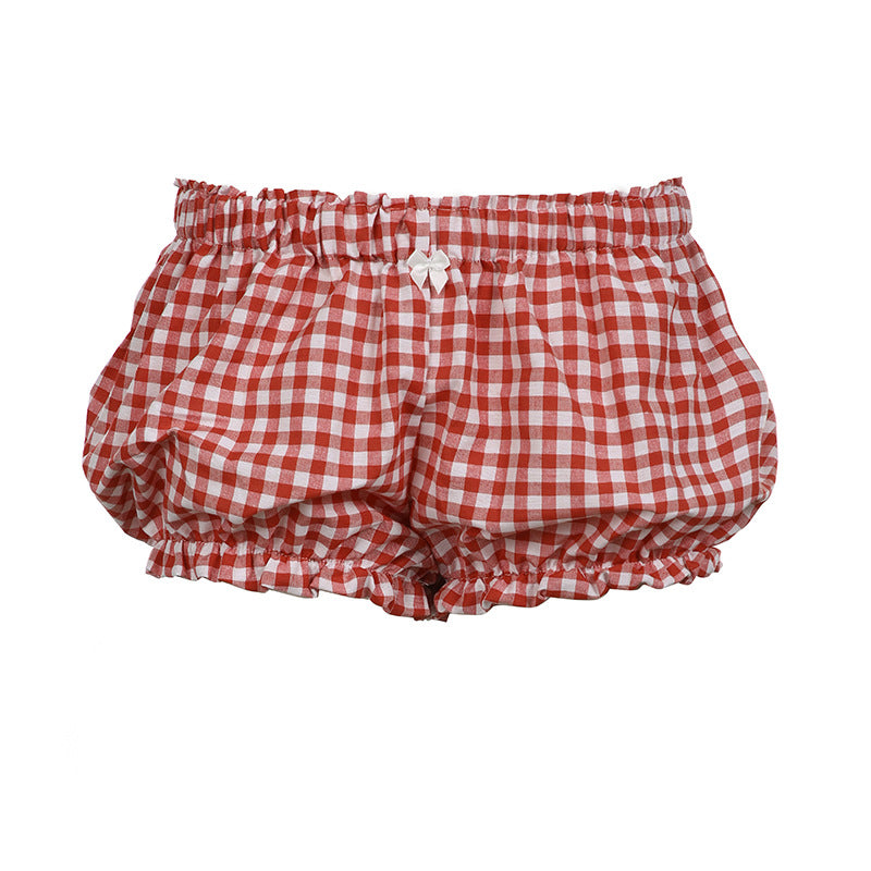 Women's Summer Striped Woven Elastic High Waist Button Loose Casual Pants