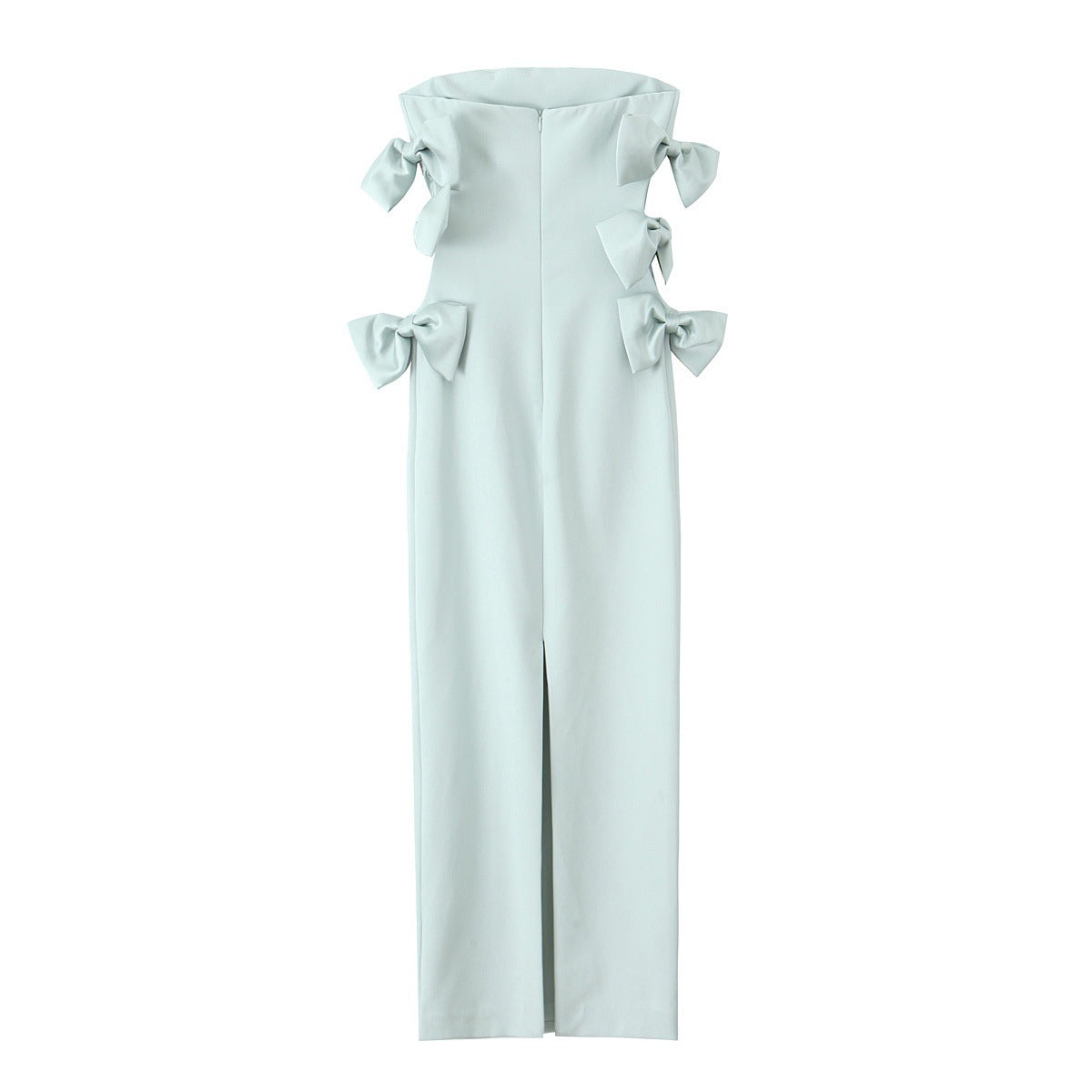 Women's Graceful Fashionable Bowknot Decoration Midi Dress Clothing