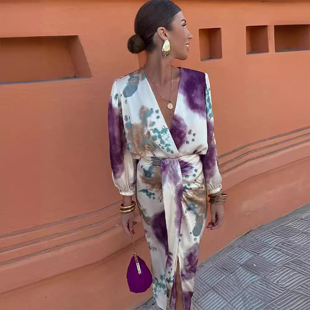 Women's Autumn Long Sleeve Elegant Split Dress Suits