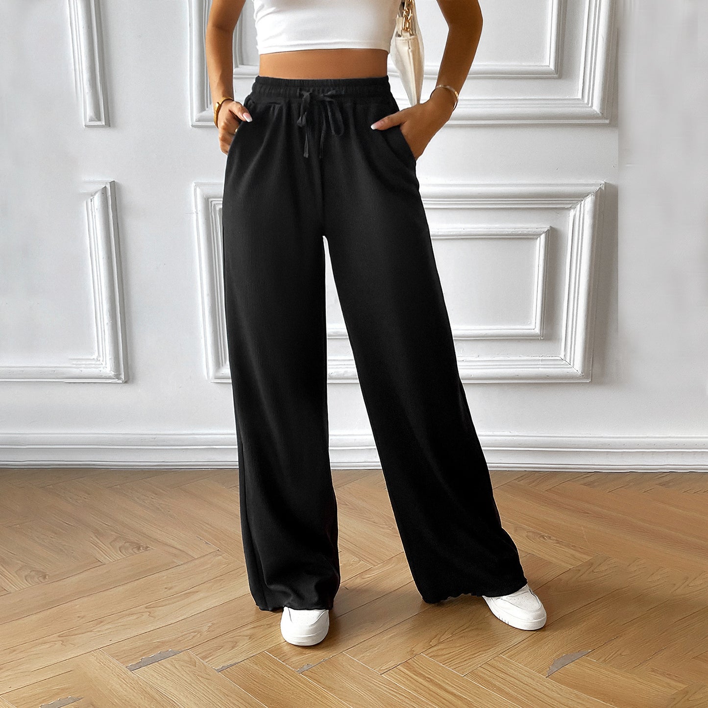 Women's Loose Casual Solid Color Wide Leg Pants