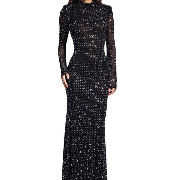 Fashionable Sexy Strap Rhinestone Tight Long Dresses