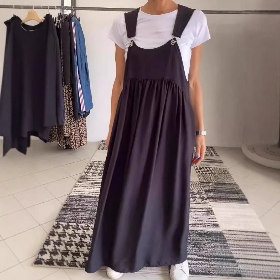 Women's Summer Suspender Dress Cotton Linen Dresses