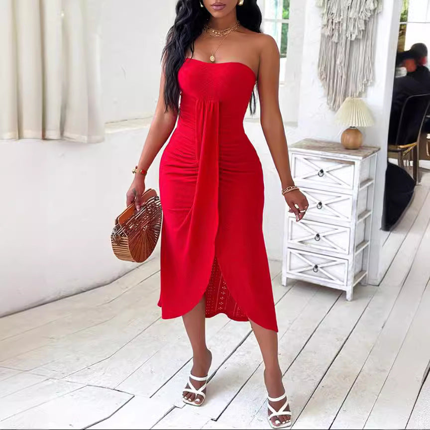 Women's Style Street Hipster Tube Hollow Out Dresses