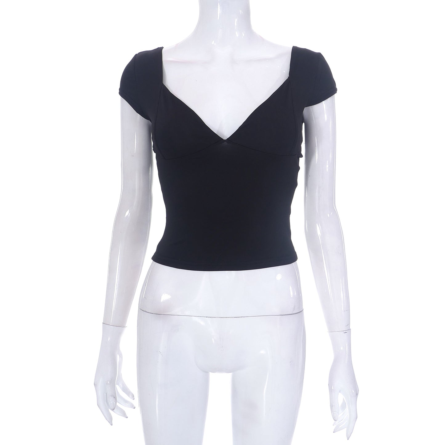 Women's Solid Color Low Cut Sleeve Casual Blouses