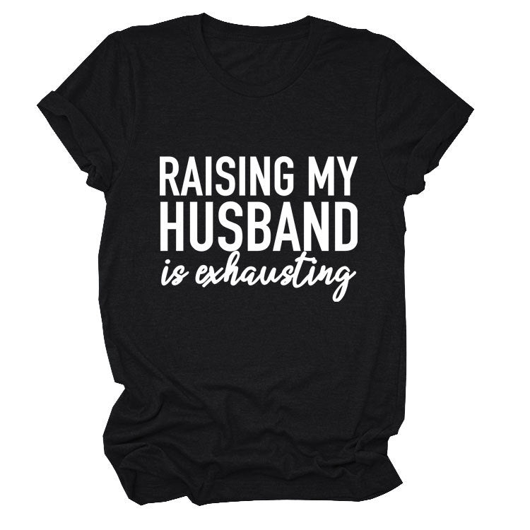 Women's Simple Letter Printed Short-sleeved T-shirt Blouses