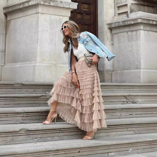 Women's Elegant Summer Fashion Mesh Tiered Skirts