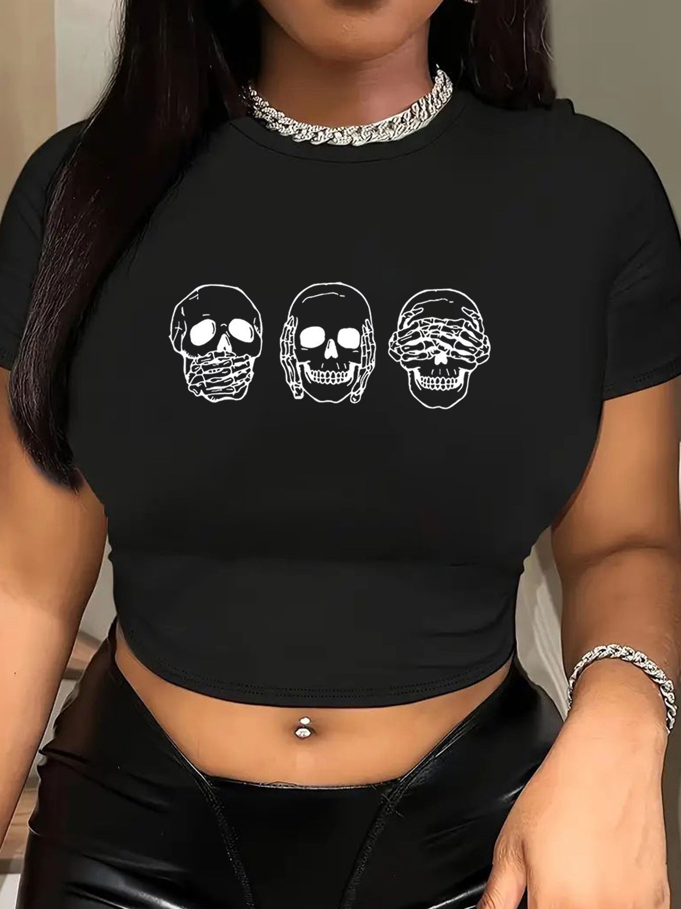 Women's Summer Sweet Spicy Printed T-shirt Personality Blouses