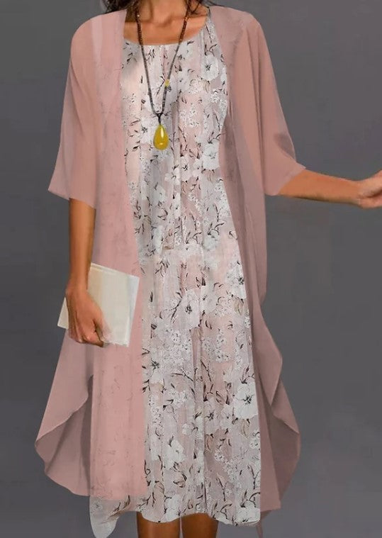 Summer Printed Long Sleeve Loose Two-piece Dresses