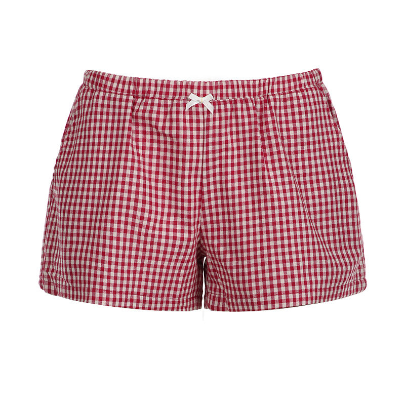 Women's Summer Striped Woven Elastic High Waist Button Loose Casual Pants