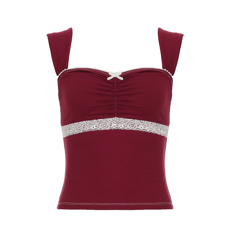 Square Collar Court Short-sleeved Shirt Spring Tops