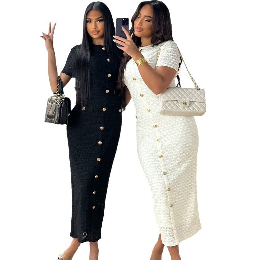 French Retro Slim Fit Slimming Knitted Dresses