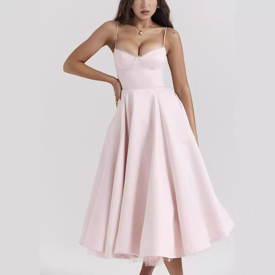 Women's Sexy Brace Sleeveless Dress Pettiskirt Maxi Dresses